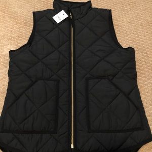 J. Crew quilted vest in black *brand new with tags